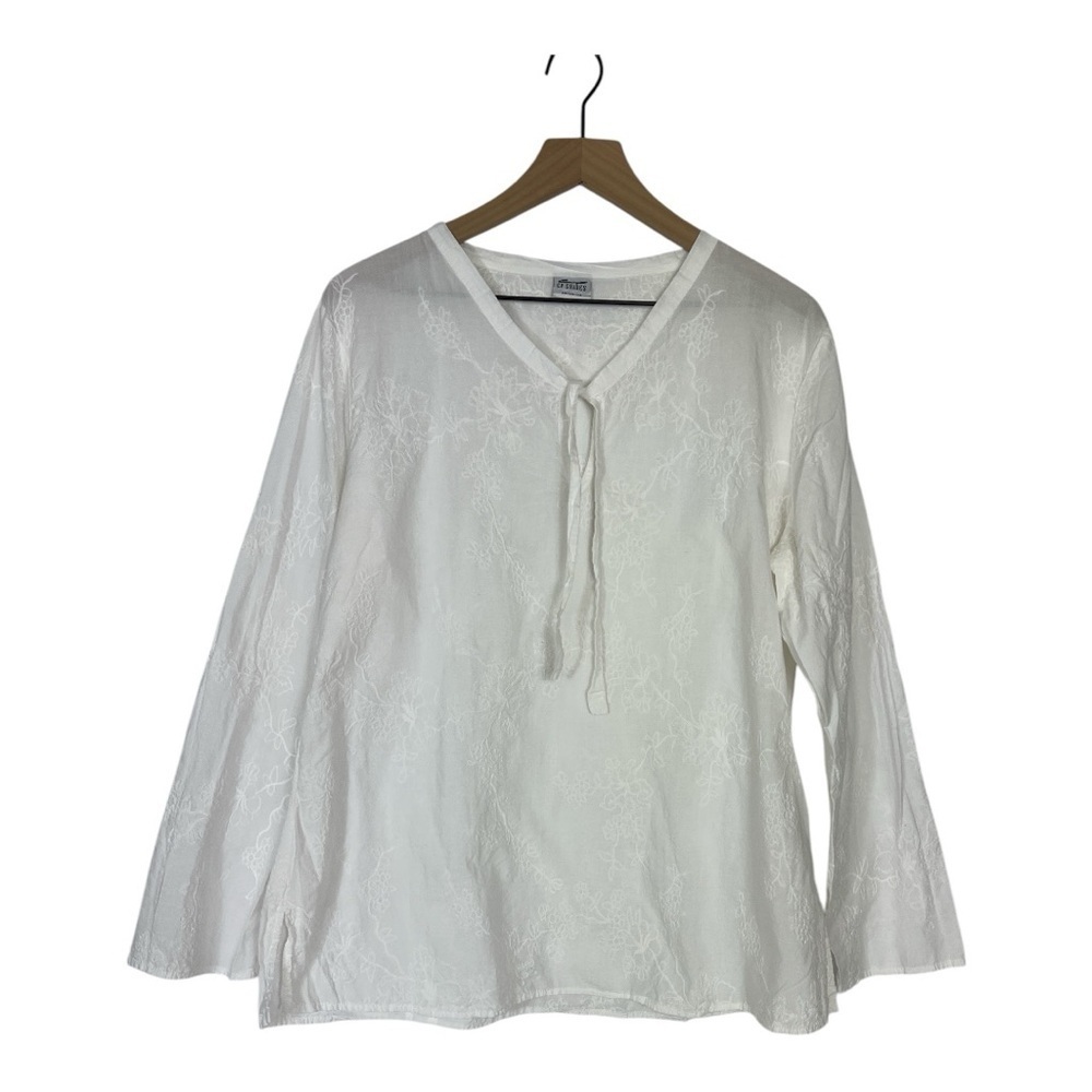 CP Shades Sz M Vintage White Embroidered Top/Tunic